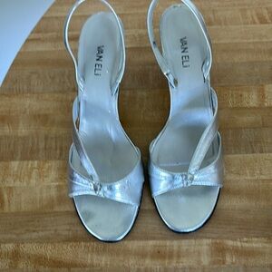 Silver dressy sandals